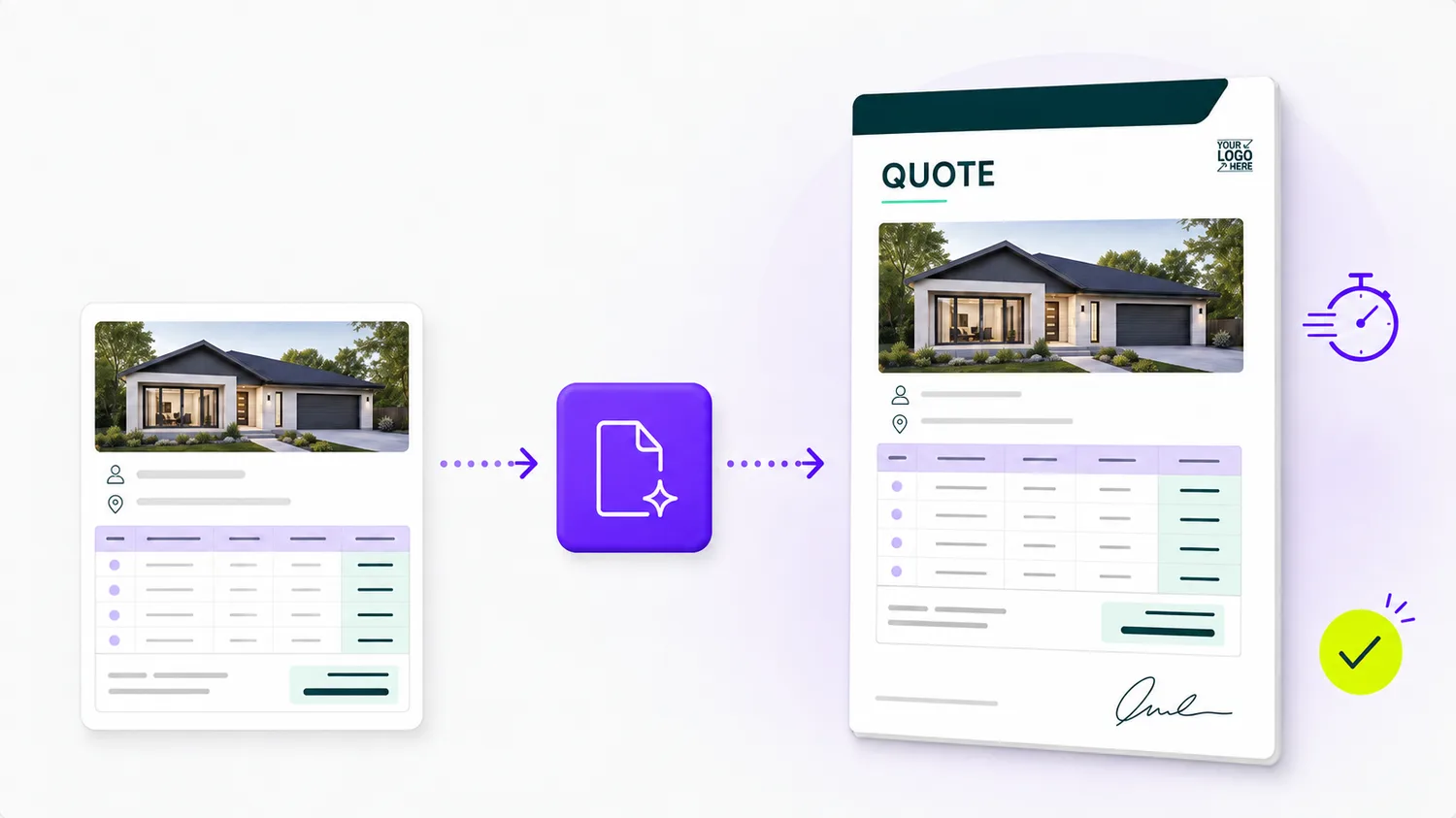 DocStudio turning live project data into a client-ready quote